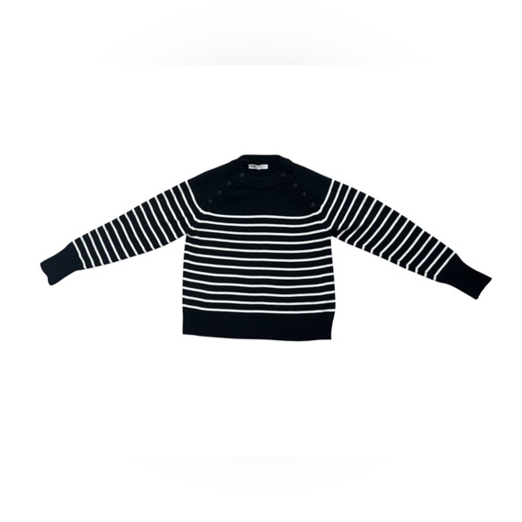 Zara Nautical Striped Knit Pullover Sweater Black White
Anchor Buttons Medium - Picture 14 of 15